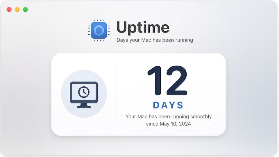 Uptime Days menu bar display